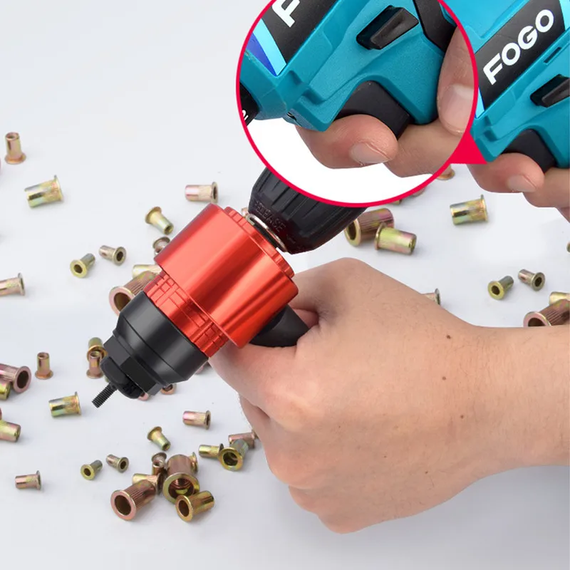 Rivet Nut Gun Riveting M3~M8 Cordless Rivet Drill Electric Adapter Insert Nut Tool, Can Be Used In Manual And Electric Mode