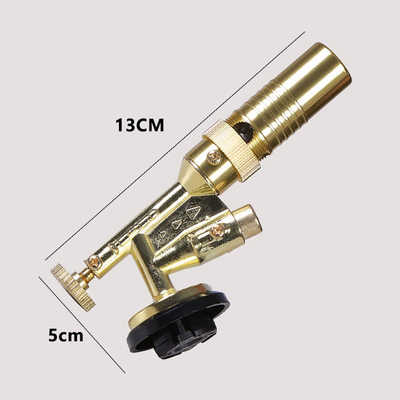 Handheld Copper Alloy Butane Torch Head Adjustable Flame for Kitchen BBQ Baking Cooking Creme - Ergonomic Fire Starter Lighter