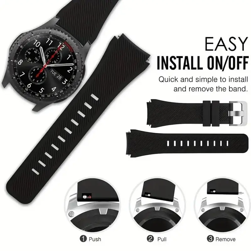 Correa de silicona de 20mm y 22mm para Samsung Galaxy Watch 6/5/4 40mm/Gear S3/pulsera clásica 46 para Huawei watch Gt 2e/5 pro bandas de 45mm