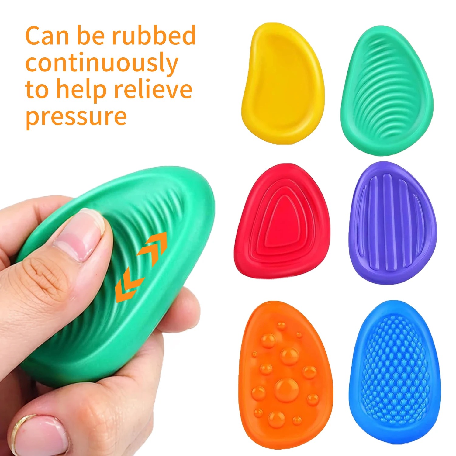 6 pçs brinquedos fidget pedra sensorial para crianças texturizado macio preocupação pedra para autismo silencioso inquietações itens de estresse ansiedade alívio presente