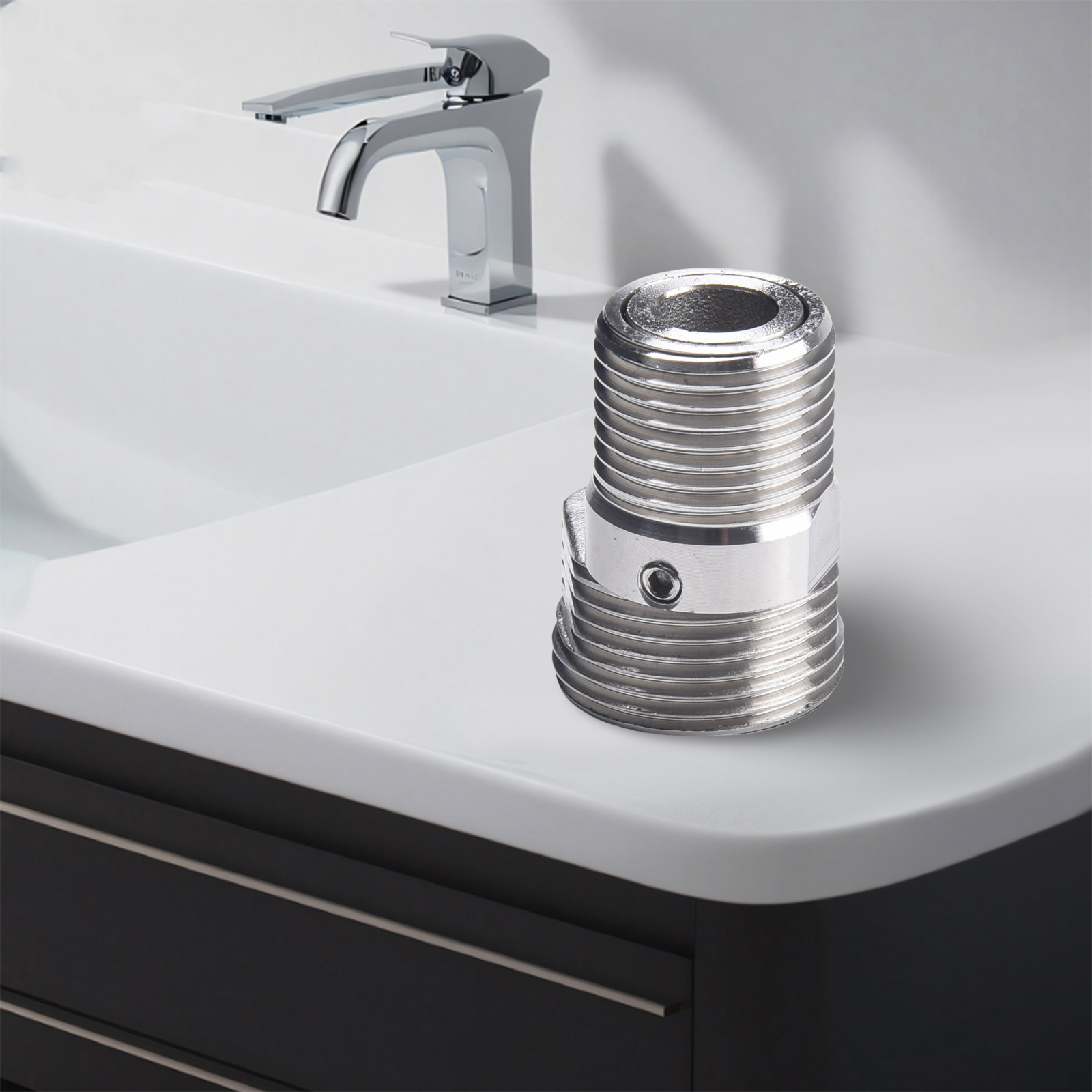 Grifo ajustable de 360 grados, pie curvo en ángulo, tornillo excéntrico, adaptador de grifo de esquina, accesorios para grifos de cocina