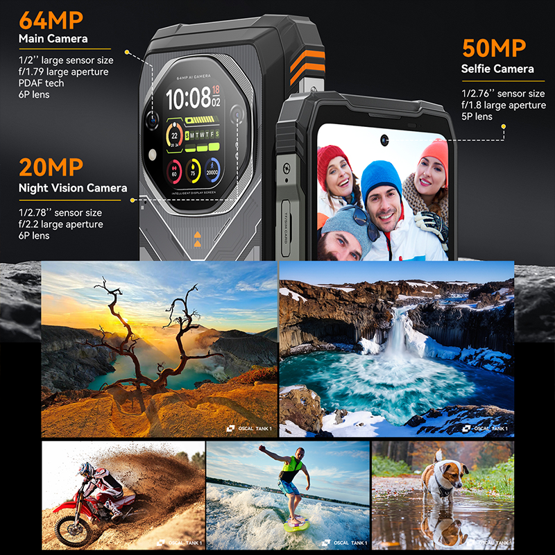 【World premiere】Blackview Oscal TANK 1 Rugged SmartPhone 5G MediaTek Dimensity 7050 20000mAh 6.78" 2.4K 120Hz Display NFC 64MP