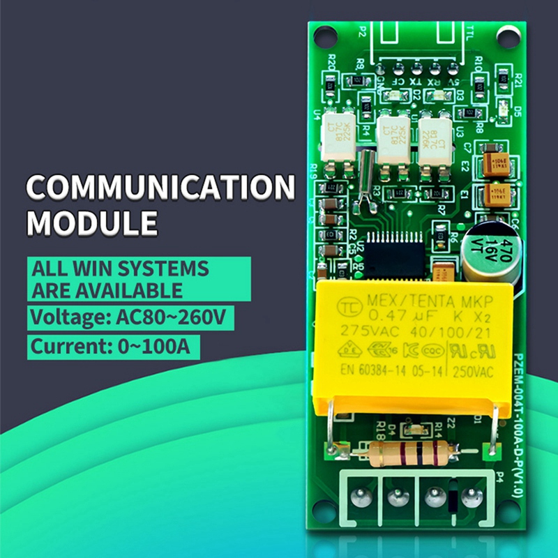 100A PZEM 004T 3.0 รุ่น Wattmeter Kwh เมตรโวลต์ Amp Current โมดูลทดสอบสําหรับ Arduino TTL COM2/COM3/COM4
