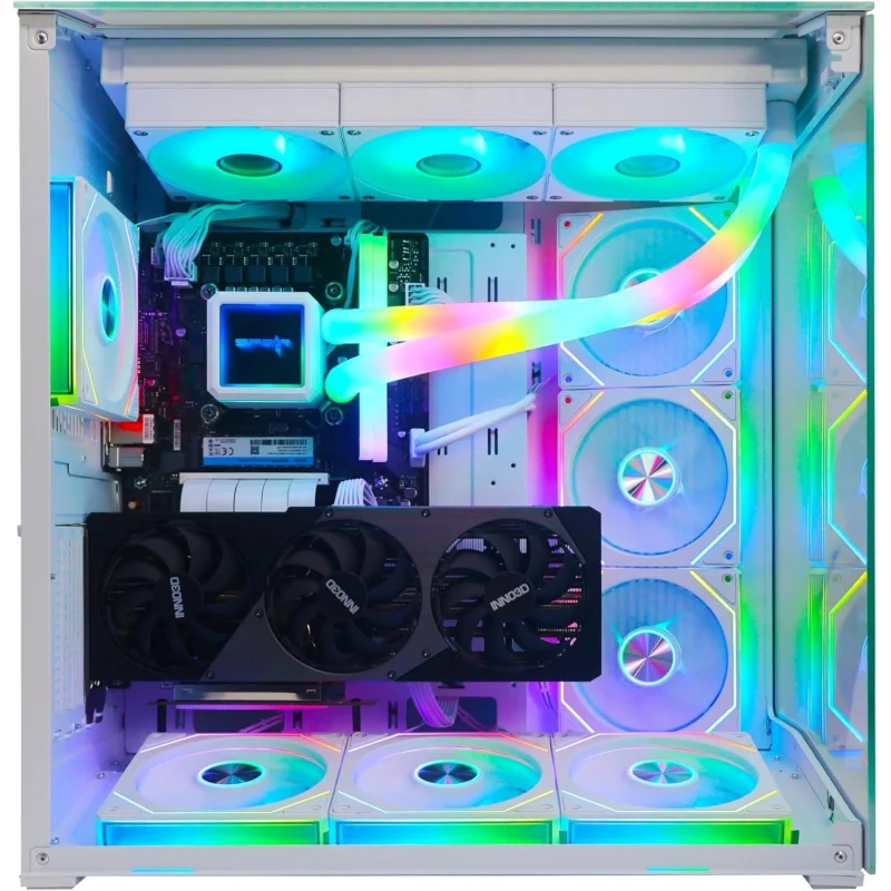 คอมพิวเตอร์เล่นเกม – i5-14400F, RTX 5060 8GB, 16GB DDR5, 1TB NVMe SSD 3300MB/s, พาวเวอร์ซัพพลาย 600W, ระบบระบายความร้อนด้วยน้ำแบบหลอด ARGB 360 มม., เคสพร้อมไฟ ARGB 7 ดวง