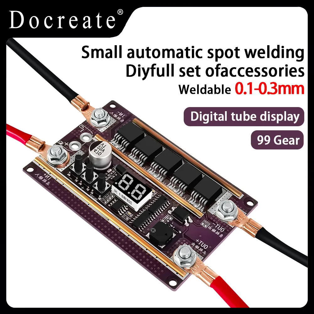 Kit de máquina de soldadura por puntos K99, tablero de control de máquina de soldadura por puntos de potencia digital, batería de litio 18650, hoja de níquel de 0,1-0,3mm
