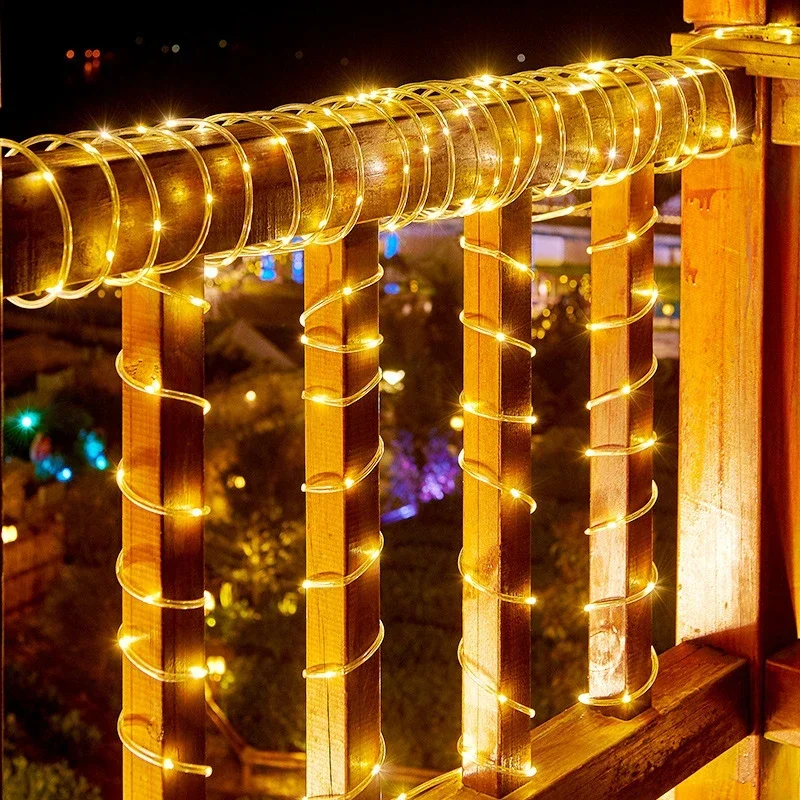 Solar Rope Lights Solar LED Light Path Deck Outdoor Garden Solar Lichtslingers Waterdichte buitenverlichting Strips 8 lichtmodi