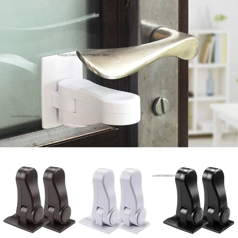 Cerradura de palanca de puerta, pomo de puerta a prueba de niños, fácil de instalar y usar, adhesivo, nuevo