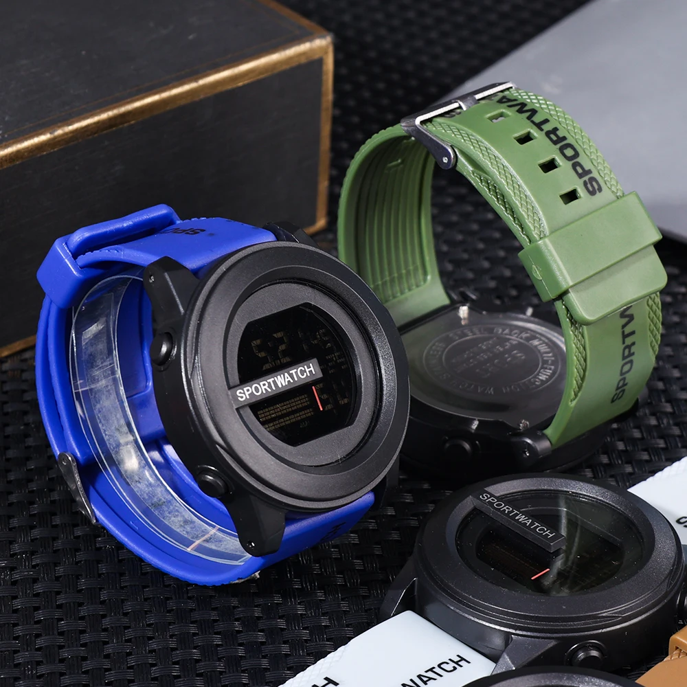 Reloj deportivo para hombre, reloj de pulsera Digital, cronómetro luminoso con fecha y semana, reloj militar resistente al agua para hombre, reloj electrónico, nuevo