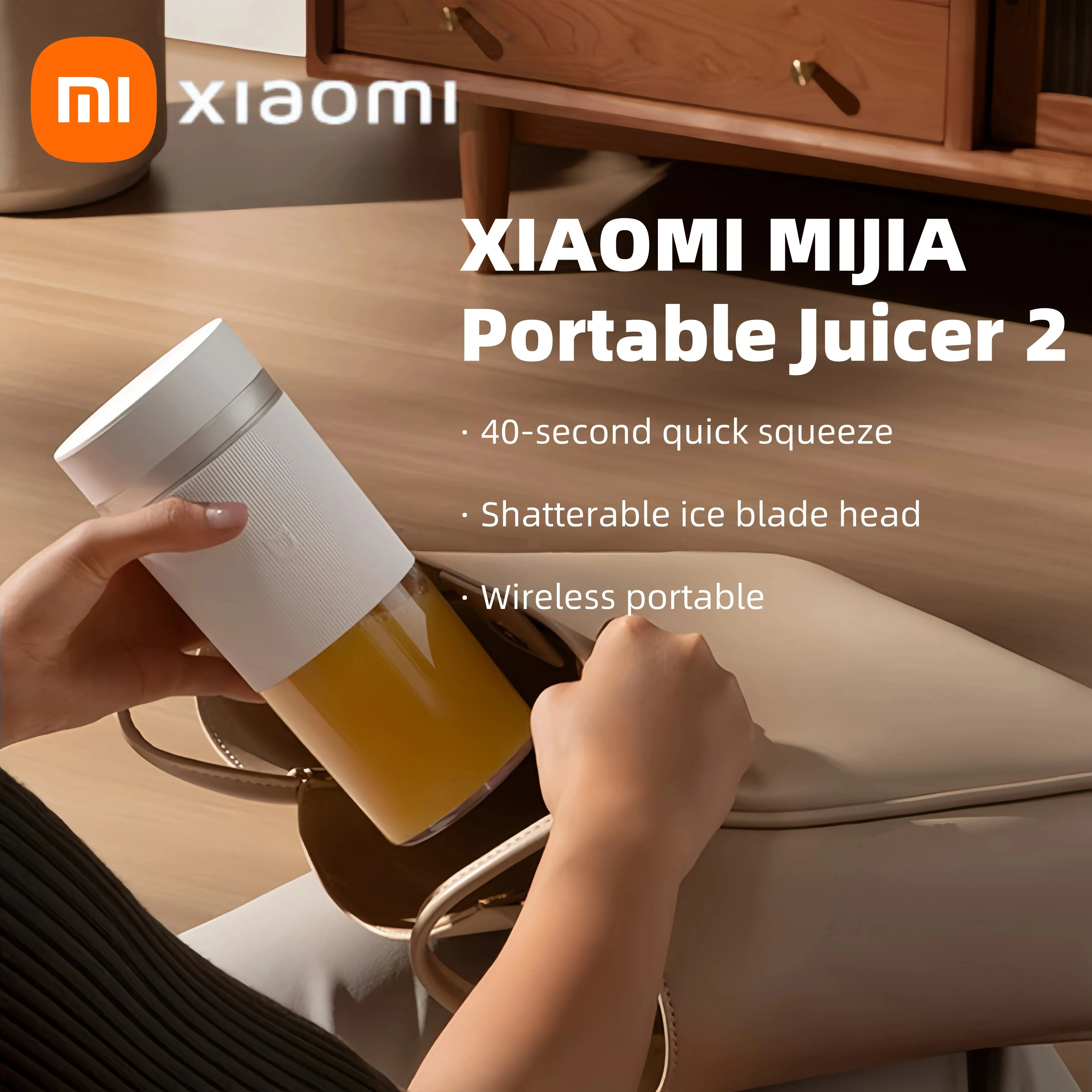 XIAOMI MIJIA Przenośny Mikser Sokowirówka 2 Elektryczny Mini Blender Owoce Warzywa Szybkie Kruszenie Lodu Wyciskanie Soków Robot Kuchenny -CN