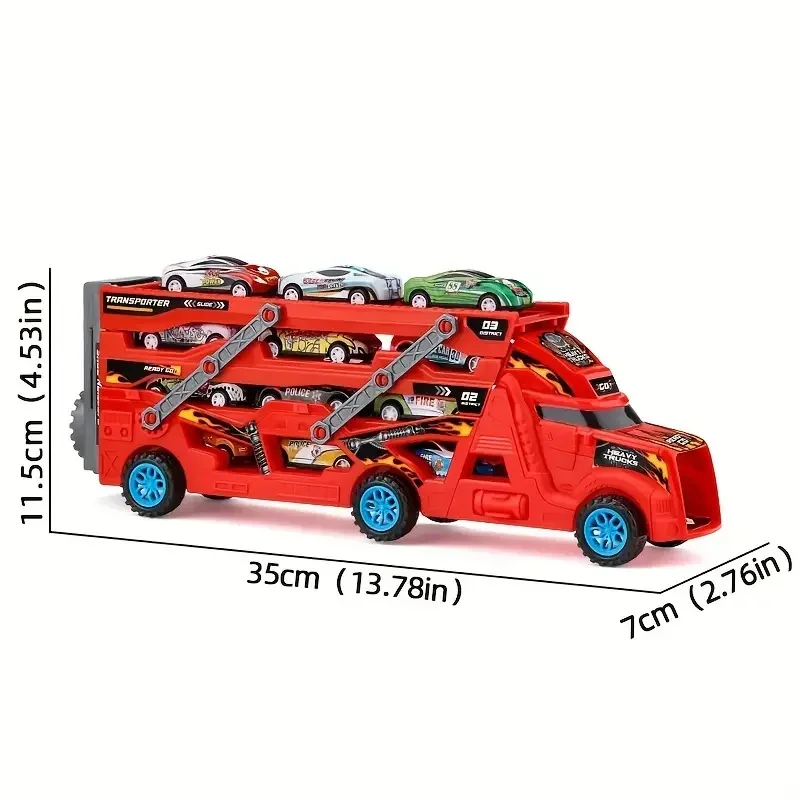 ขนาดใหญ่เด็กรถบรรทุกการเปลี่ยนรูป Transporter รถของเล่นรุ่นการศึกษาชุดพับติดตามรถแข่งเด็กชายหญิงของขวัญวันเกิด