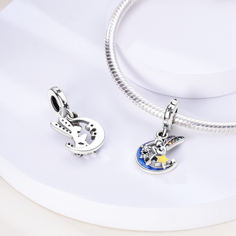 Moda 925 prata luminosa lua árvore da vida casal encantos contas caber pandora 925 pulseiras originais finas diy festa jóias presente