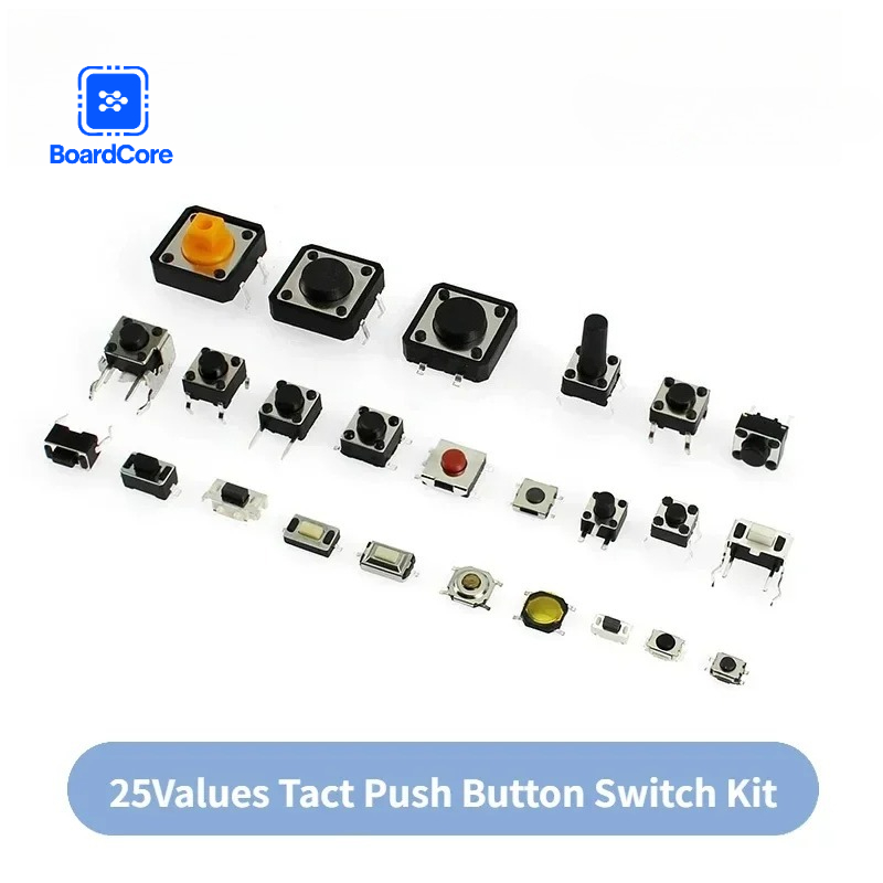 125 stücke 25 Arten Verschiedene Mikroschalter Push Button Tact Touch Schalter SMD DIP Reset Mini Blatt Schalter 2*4 3*6 4*4 6*6 Diy Kit