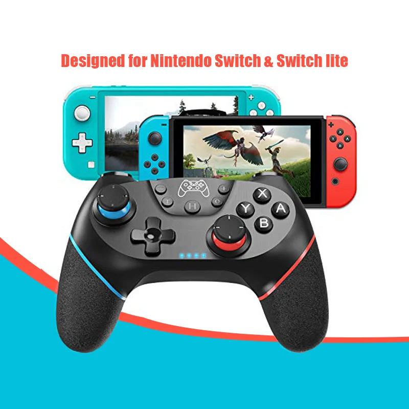 Controlador sem fio compatível-Nintendo Switch Turbo ajustável com gamepad de vibração de 6 eixos para console PC/NS Lite