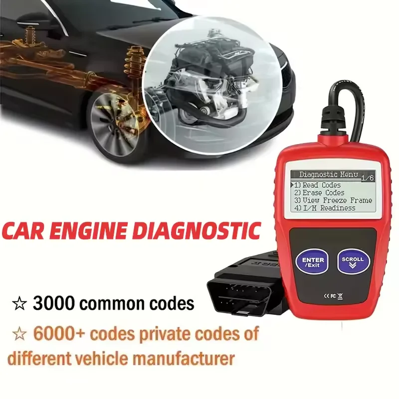 MS309 Autofoutcodelezer Nauwkeurige motordiagnostische scannertool Lees- en wisfoutcode OBD2-scanner 16-pins universele versie