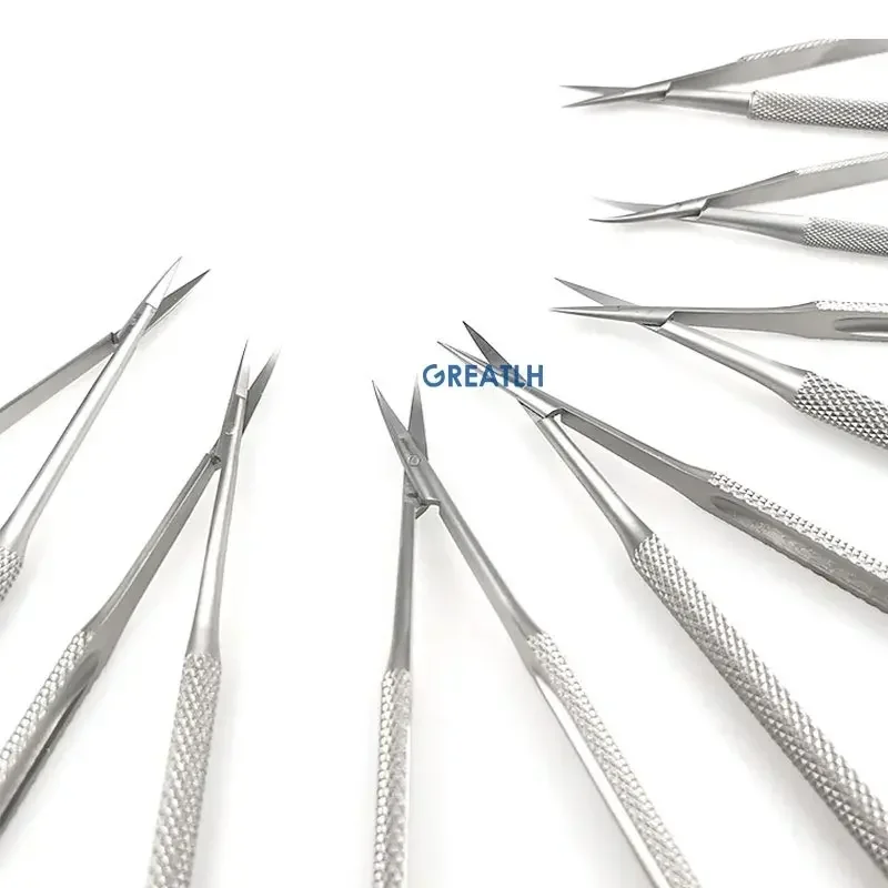 Cong/Thẳng Đầu Micro Castroviejo Giác Mạc Kéo Dụng Cụ Cầm Tay Thép Không Gỉ Nhạc Cụ Cường