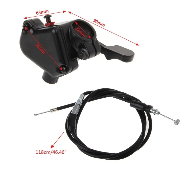 ATV Quad Throttle Lever, Conjunto de Controle do Polegar com Cabo do Acelerador Ferramentas de Modificação de Motocicleta 7 ", 8", 22mm
