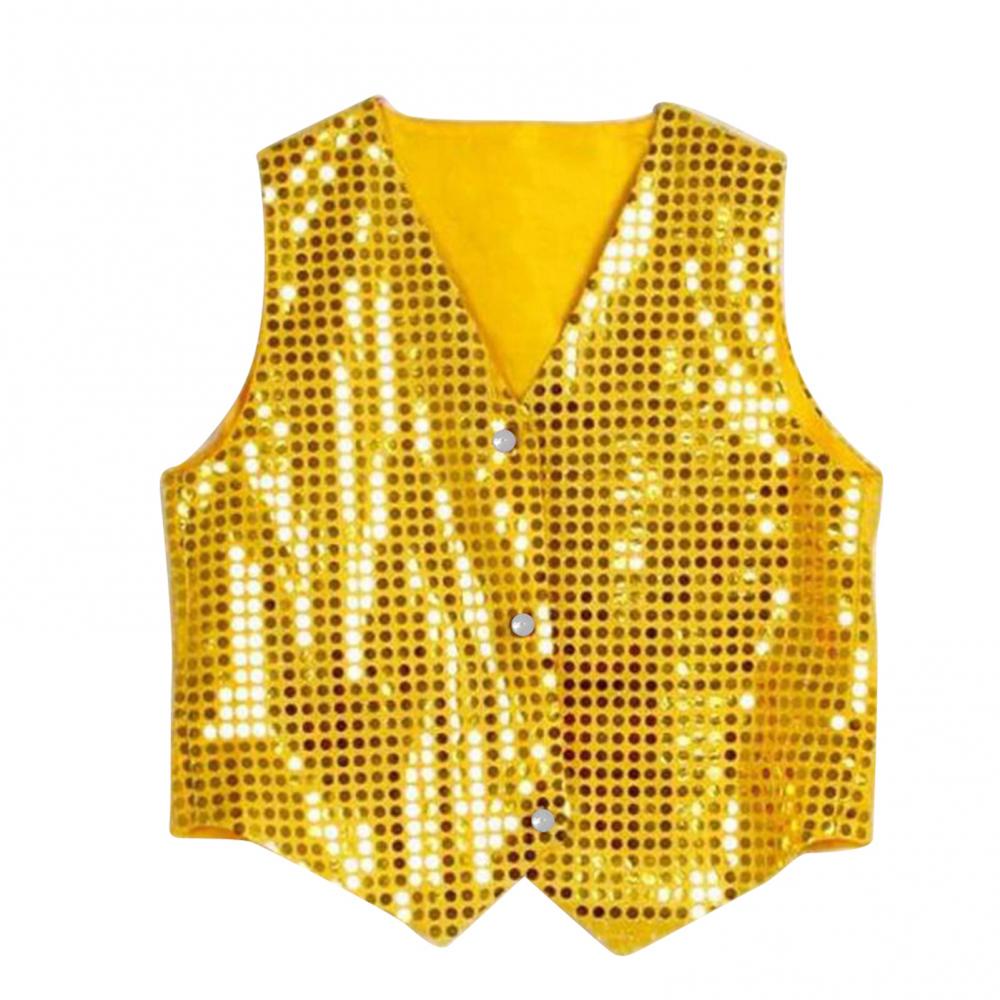 เด็ก Shining Sequins เสื้อผ้าเด็กนักเรียนคริสต์มาส STAGE เครื่องแต่งกายเด็ก Hip-Hop JAZZ STAGE Dance เสื้อกั๊กเสื้อกั๊ก