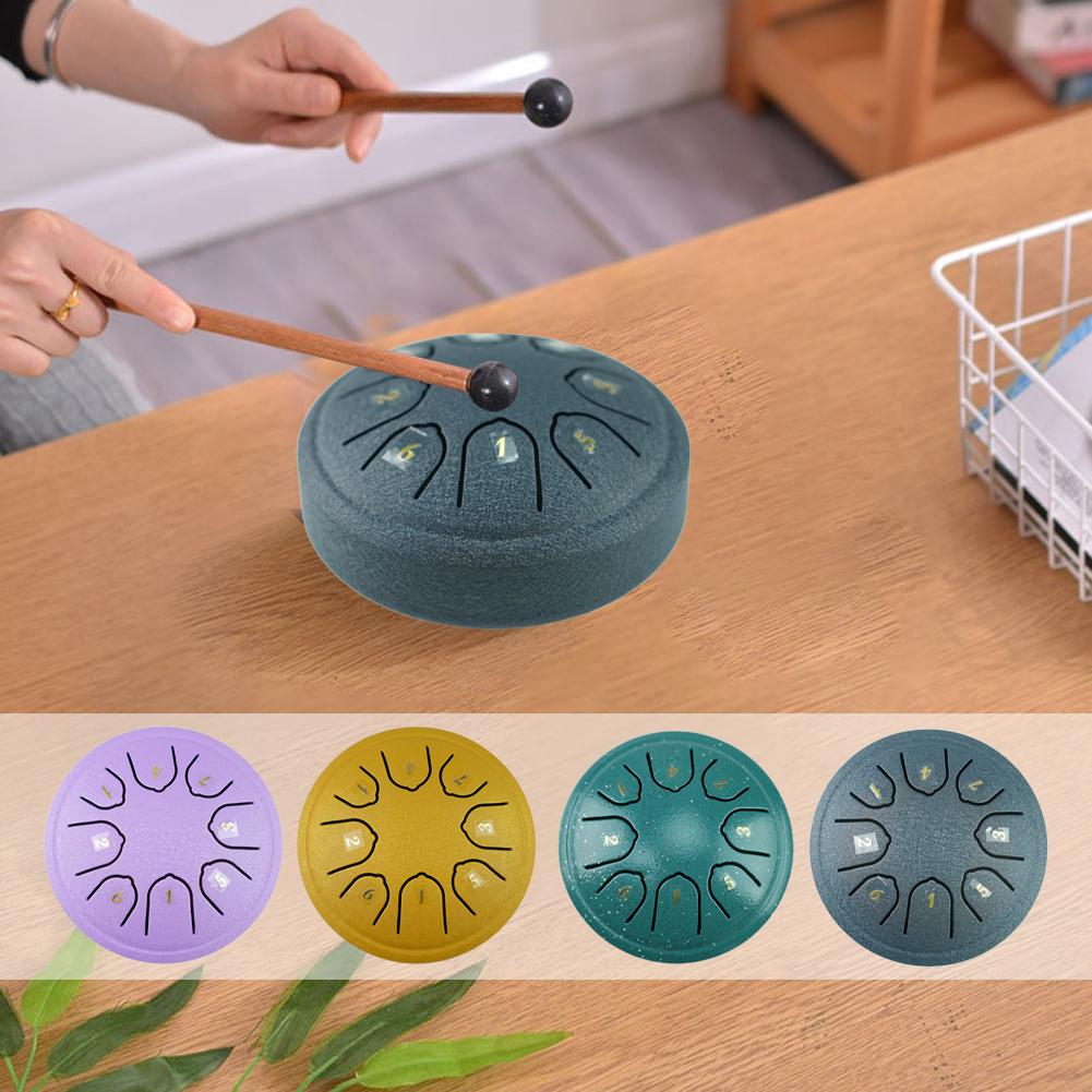 ドラム付き鋼の金メッキドラム,ミニドラム,ドラム,スティック,音楽,改ざん防止用,4.5インチ,8トーン