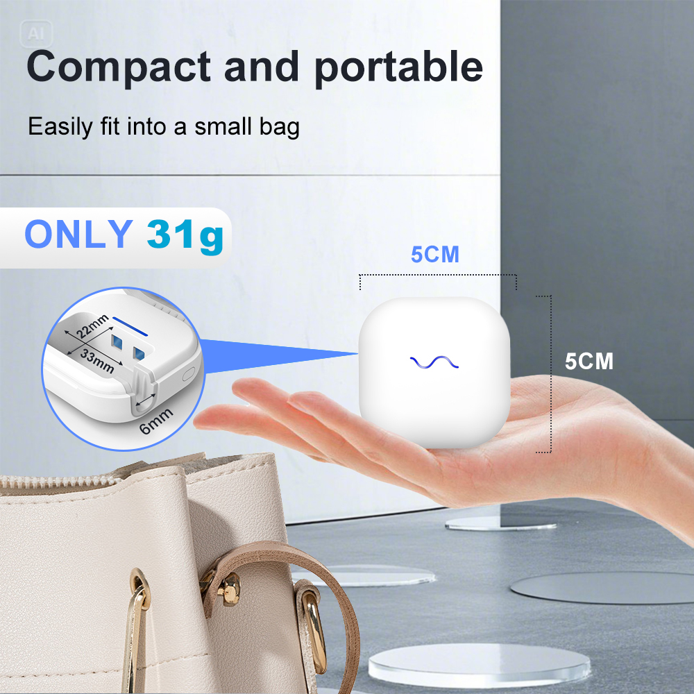 AiQUE 99.99% Sterilization Shell 280nm UV Toothbrush Sterilizer Mini Portable 350mAh Rechargeable Travel Case Bathroom