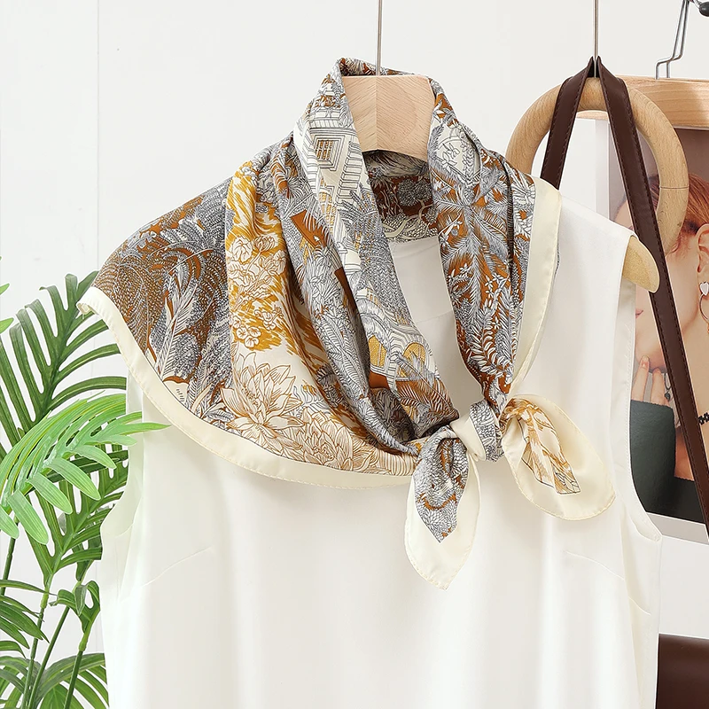 70 cm Modische Simulation Seide Quadrat Schals Frauen Temperament Schal Wrap Weiche Satin Schal Bandana Weibliche Halstuch Hijab