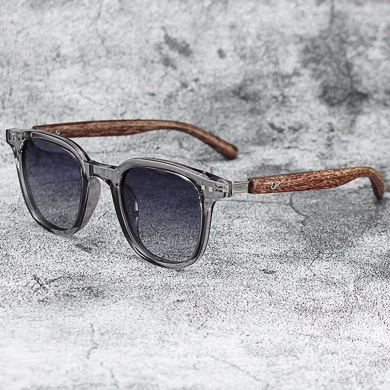 Gafas de sol para hombres y mujeres, gafas de sol polarizadas de grano de madera Retro a la moda con protección UV, gafas para ciclismo al aire libre, fotografía callejera