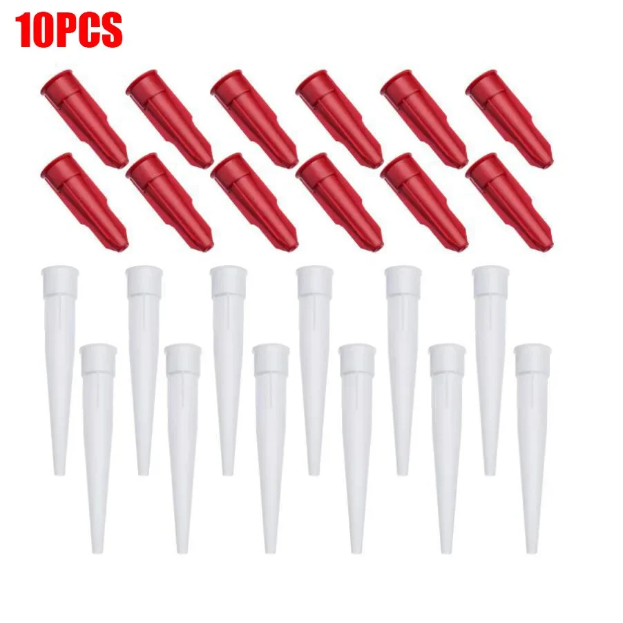 10Pcs Spare Silicone Nozzle Sealant Tool Kit Re-sealable Mastic Cartridge Spare Nozzles Screw Cover For Caulking Pipes 2025