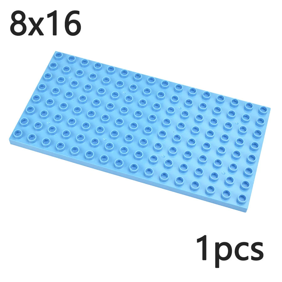 Big Size 8x16 Dots Double Sided Building Blocks BasePlate Large Particles Plate Bricks Educational Kid Toys Compatible Duploes