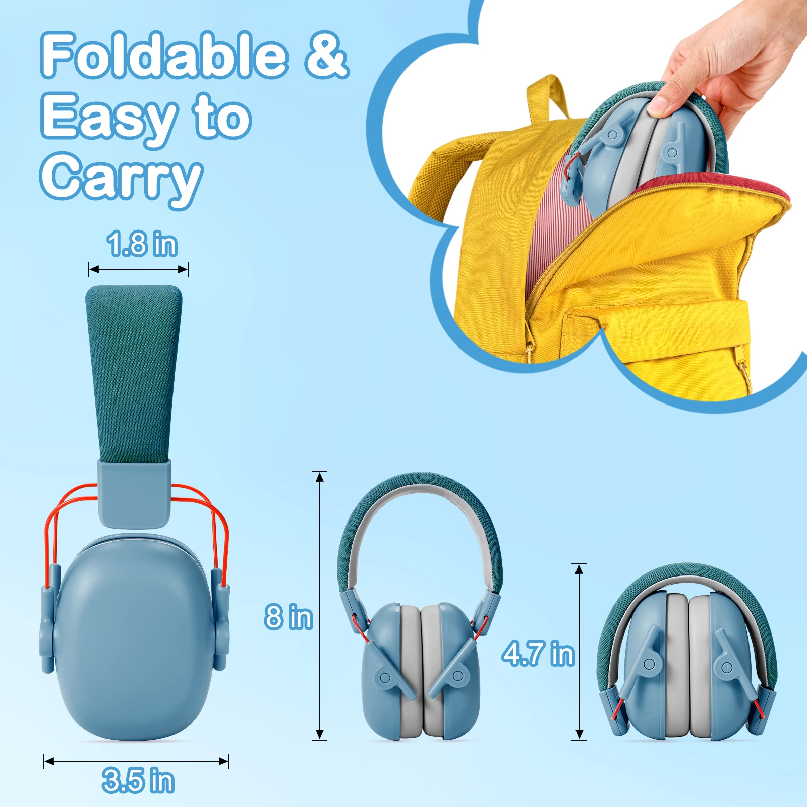 K40 Kids Ear Protection Noise Cancelling Earmuff, SNR 27dB Hearing Protection with Portable Case for Autism,Children,Toddler