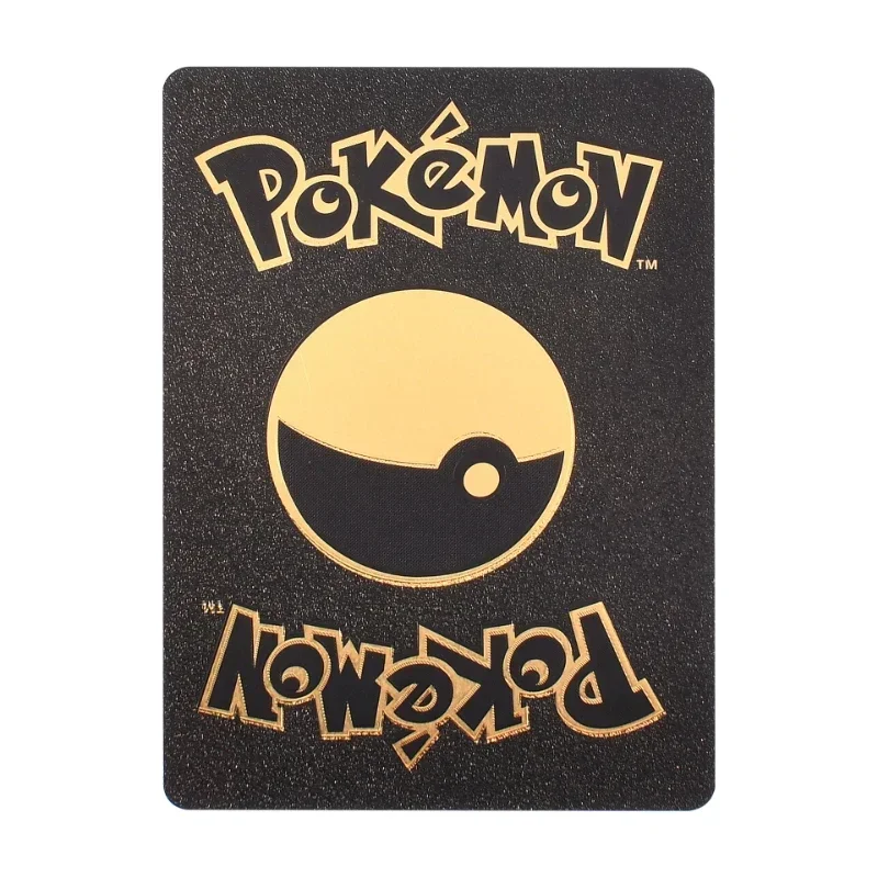 55pcs การ์ด Pokemon ทองเงินสีดํา Pikachu โต๊ะดาดฟ้ากล่องภาษาอังกฤษเยอรมันสเปนฝรั่งเศส Battle การ์ดของเล่นเด็กเกมปาร์ตี้