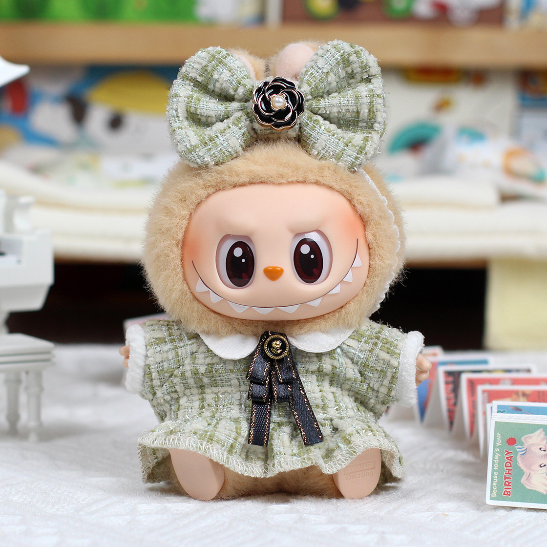 17 センチメートル Labubu 人形の服モンスター衣装アクセサリー服 DIY キッズギフトスウィートプリンセス高品質ドレスマント ED12B