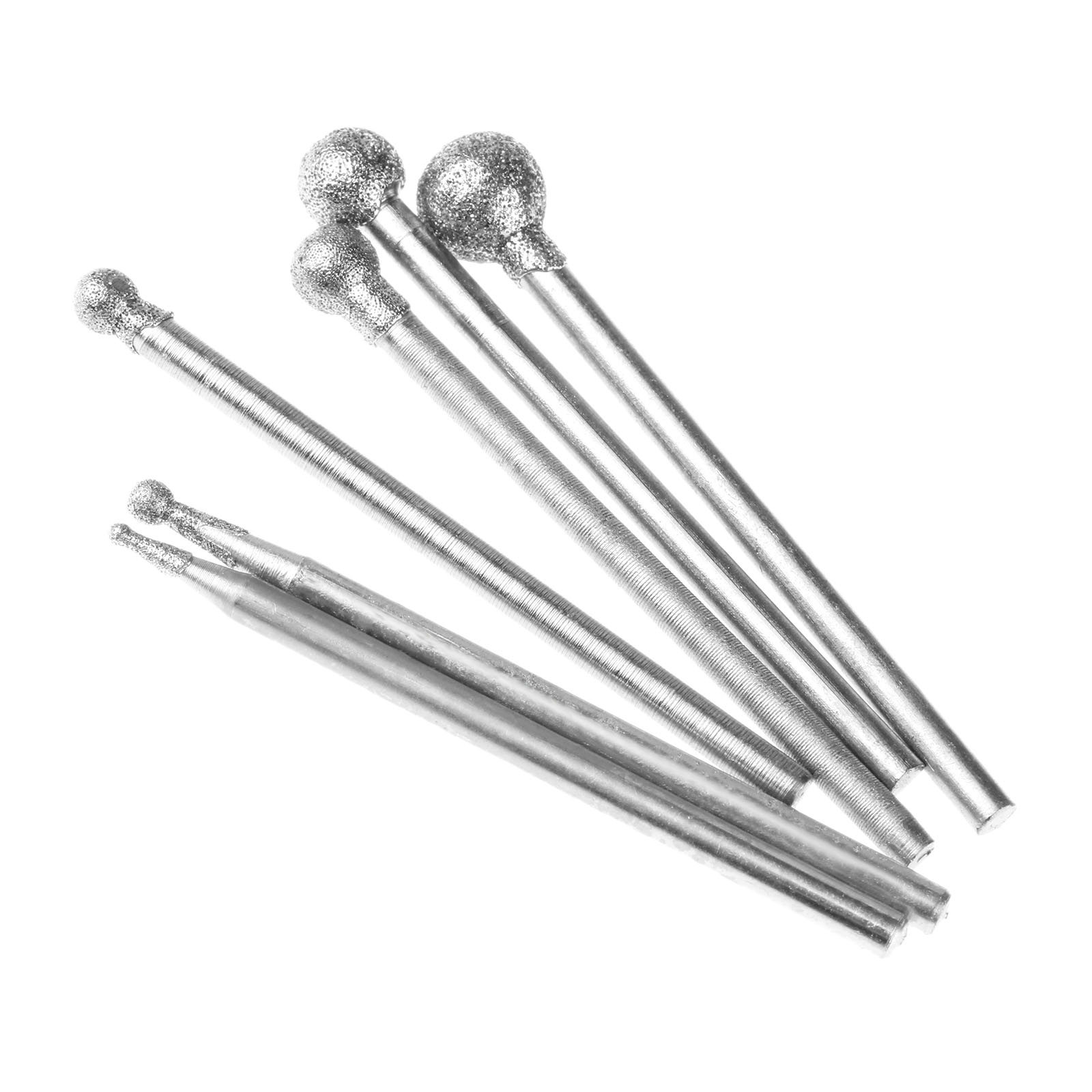 6 Chiếc 1/2/3/4/5/6Mm Kim Cương Hình Cầu Đánh Bóng Đầu Mài Gắn điểm Xay Hơi Cho Máy Đa Năng Dremel Dụng Cụ Xoay 2.35Mm Vít