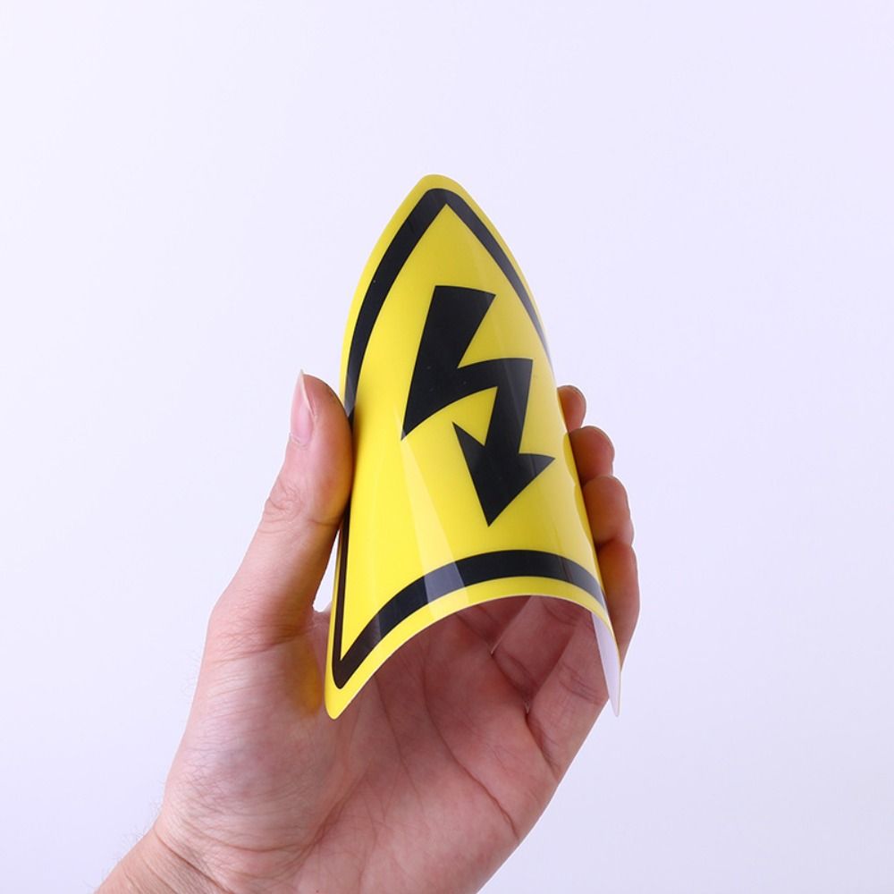 PVC 전기 충격 위험 경고 스티커, 접착 라벨, 노란색 위험 전기 상자 알림 데칼, 3.6 cm, 5cm, 8 cm, 10 cm, 15cm, 5 개
