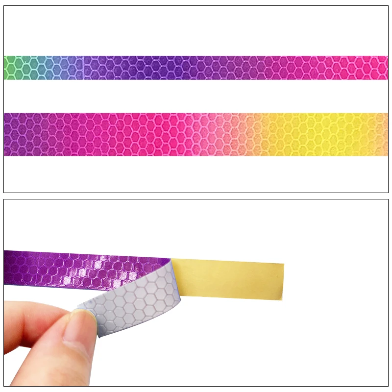 Nhiều Kích Thước Cầu Vồng Hình Lăng Trụ PVC Băng Keo Phản Quang Cảnh Báo Xe Miếng Dán Kính Cường Lực Cho Con Đường An Toàn RS-6490-QIC