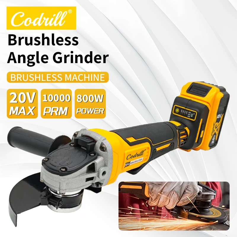 Amoladora angular sin escobillas inalámbrica de 125MM/100MM, máquina cortadora de 9000RPM, máquina pulidora para PIN de batería DeWalt