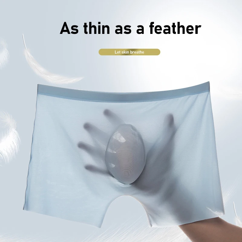10 Teile/los Männer Sommer Eis Seide Boxer Briefs Nahtlose Unterwäsche Dessous Unterhose Shorts Ultra-dünne Atmungsaktive Sexy Höschen