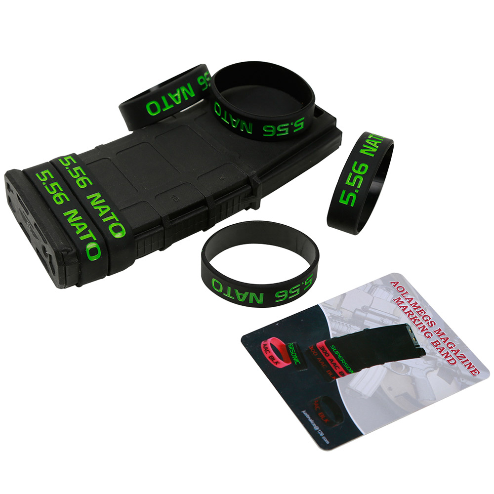 6 ピース/パックマガジンマーキングバンド 5.56 Nato 300 ブラックアウト 7.62x35 ミリメートルマガジンマーキングラバーバンドマルチカラー高品質