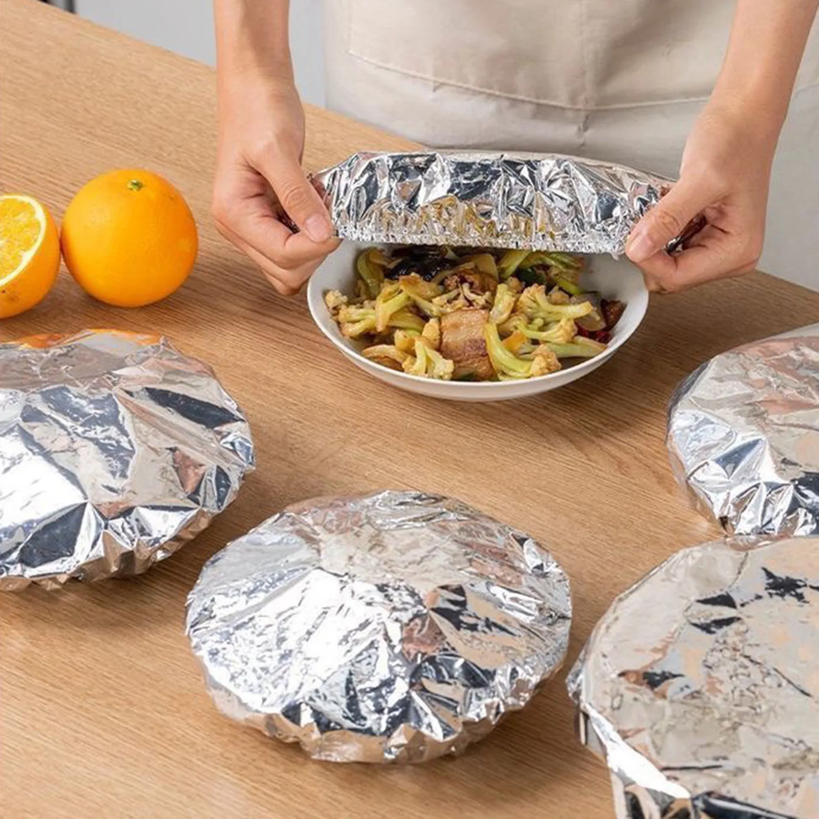 Película de papel de aluminio reutilizable de calidad alimentaria para el hogar, para aislamiento térmico y conservación del calor, adecuada para horno, Picnic para llevar