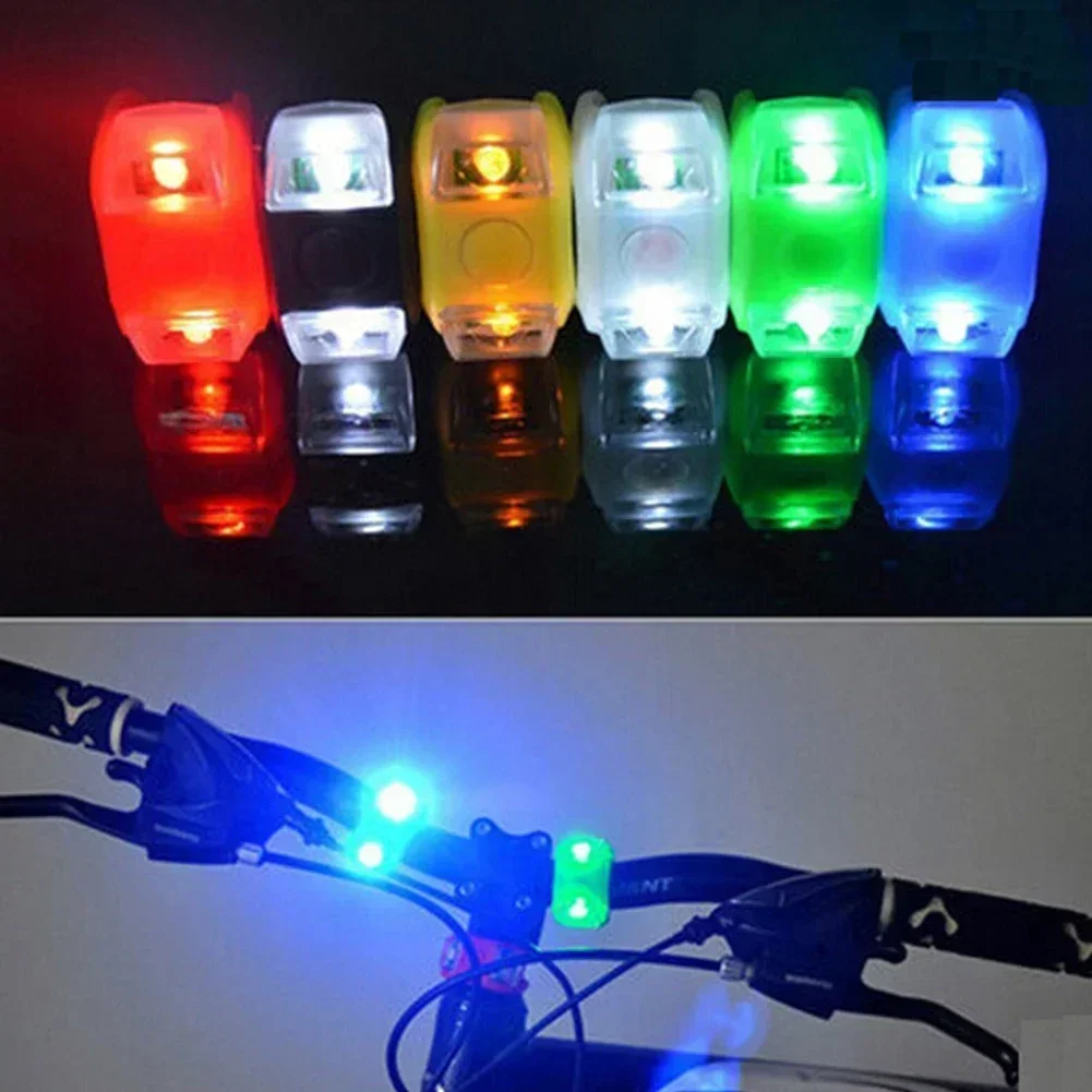 Silikonowa lampka LED rowerowa, migająca, ostrzegawcza, do jazdy nocnej, lampka do deskorolki, sprzęt do jazdy na rowerze na zewnątrz, tylna lampka bezpieczeństwa.