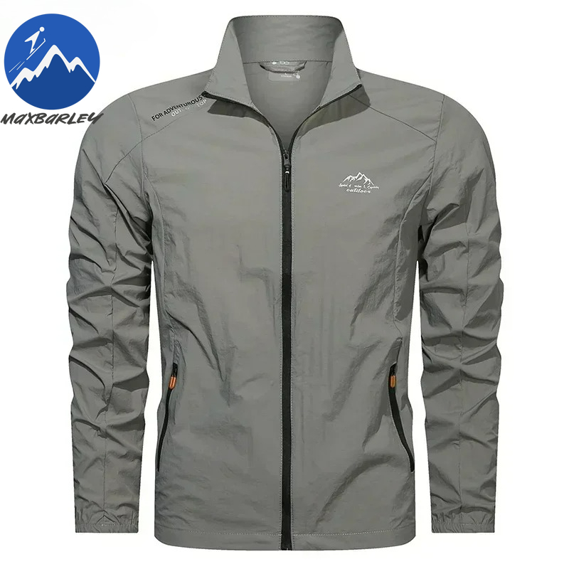 Men Summer Windbreaker Zip Pockets UV Sun Protection Jackets Breathable Ultra-light Working Clothes Outdoor Skin Thin Coats Camp
