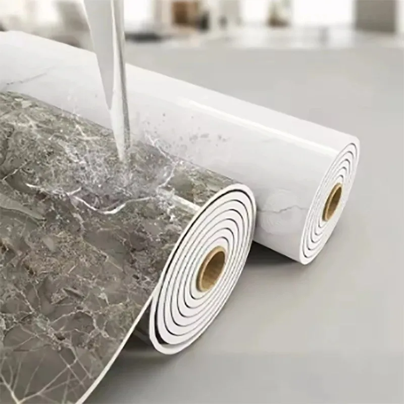 Adesivo de parede à prova d'água e antiincrustante, papel de parede autoadesivo, 1 rolo de espuma grossa, mármore, para quarto e sala de estar