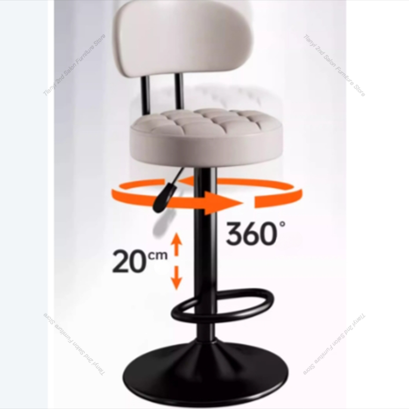 Luxury Rotatable Italian Style Bar Chairs Adjustable Office Reception Designer Bar Chairs Modern Home Furniture Banqueta HBBC