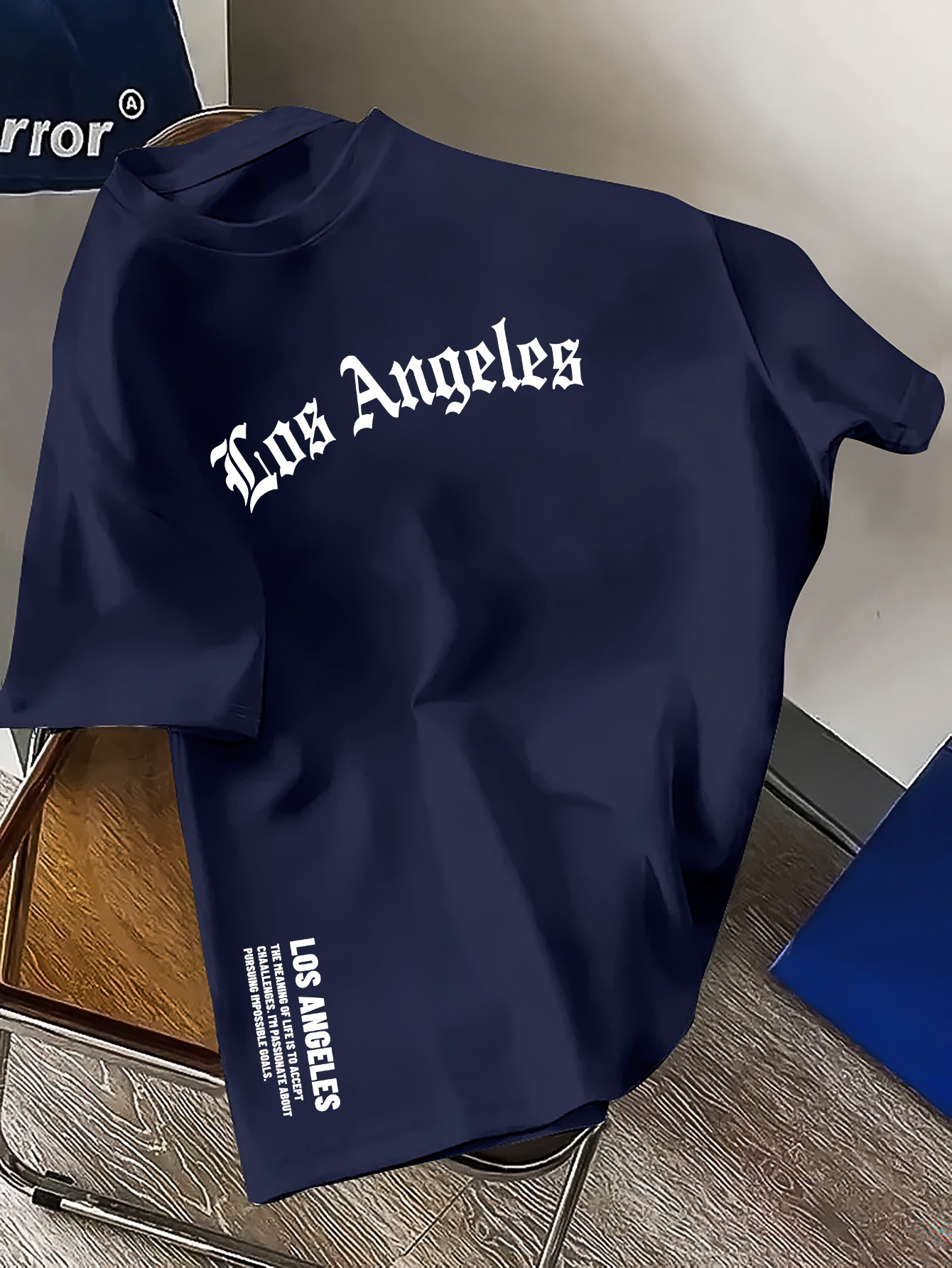 メンズ夏綿 100% ファッションロサンゼルスレタープリントルーズ大カジュアル快適なラウンドネック半袖 Tシャツトップ