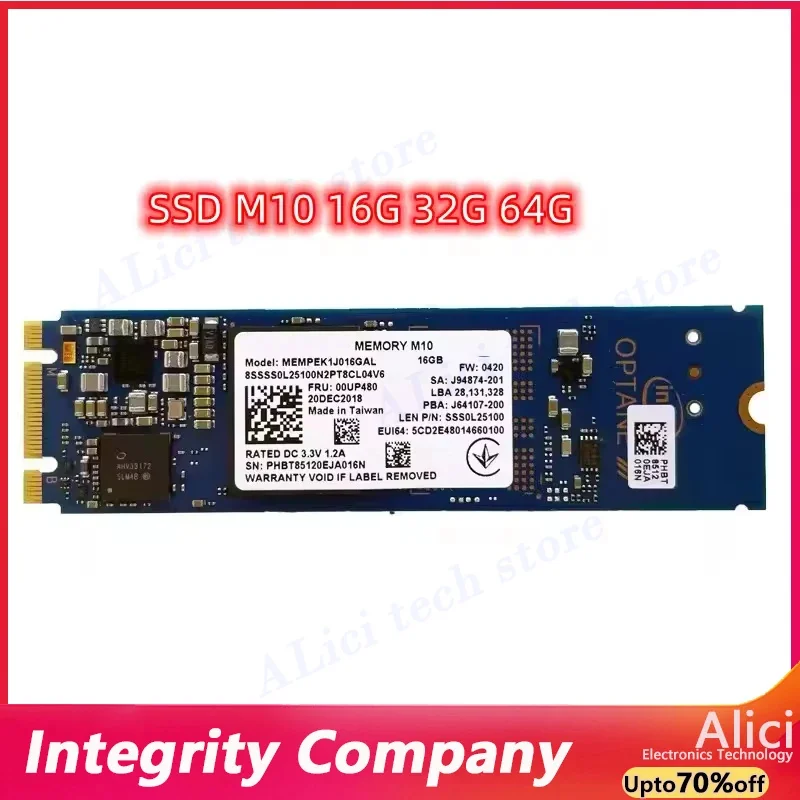 2nd generatioM10 M.2 2280 SSD 64GB 32GB 16GB PCIe M.2 2242 3.0 3D Xpoint NVMe Internal Solid State Drive For Intel Optane Memory