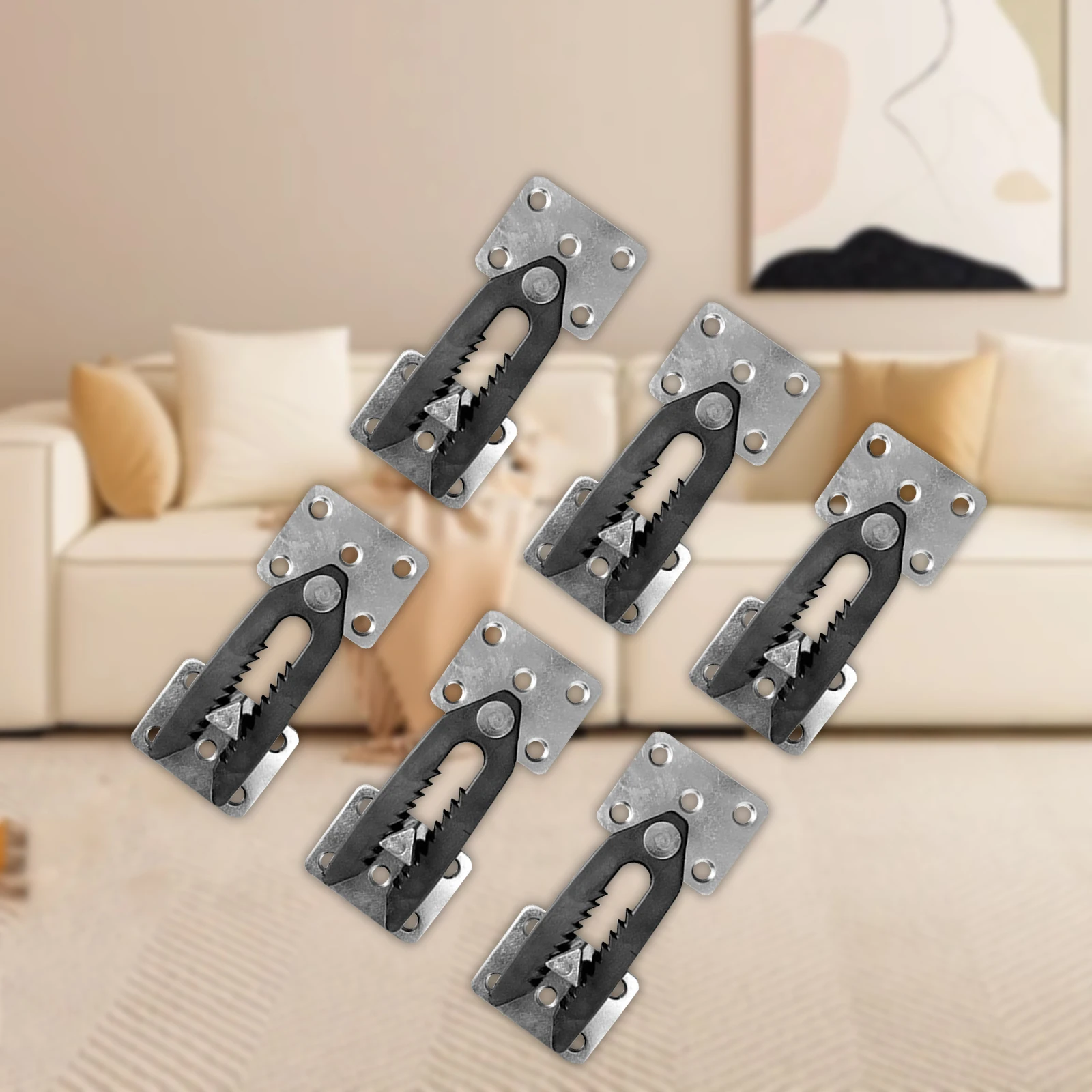 6x Sectional Sofa Connectors Couch Snap Sturdy Bracket Accs Easy Using Universal Sofa Buckle Hook Adjustable Equipment Hardware