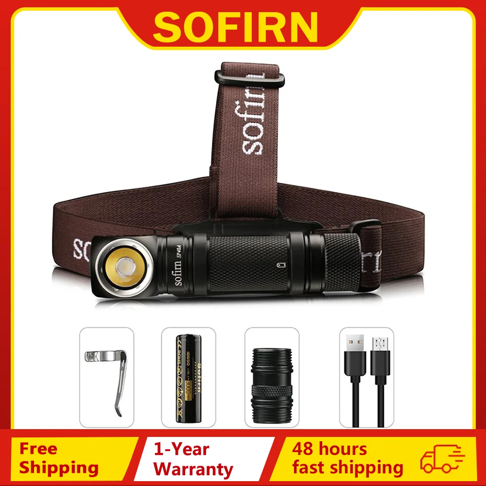 Sofirn SP40A TIR Optics Перезаряжаемый светодиодный налобный фонарь TN-3535 1200 лм 18650 Фара Угловой фонарик 18350 с магнитным хвостом