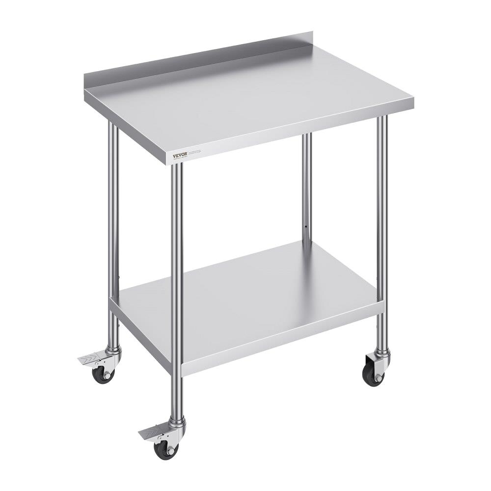 StainlessSteel 24x36x40 Inch Commercial FoodPrep Worktable with Casters HeavyDuty AdjustableHeight for restaurant Home Hotel