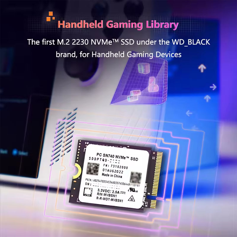 SN740 1TB SSD M.2 2230 Gen 4 PCIe 4.0 X 4 2TB NVMe Unidade de estado sólido para Steam Deck Microsoft Surface ProX
