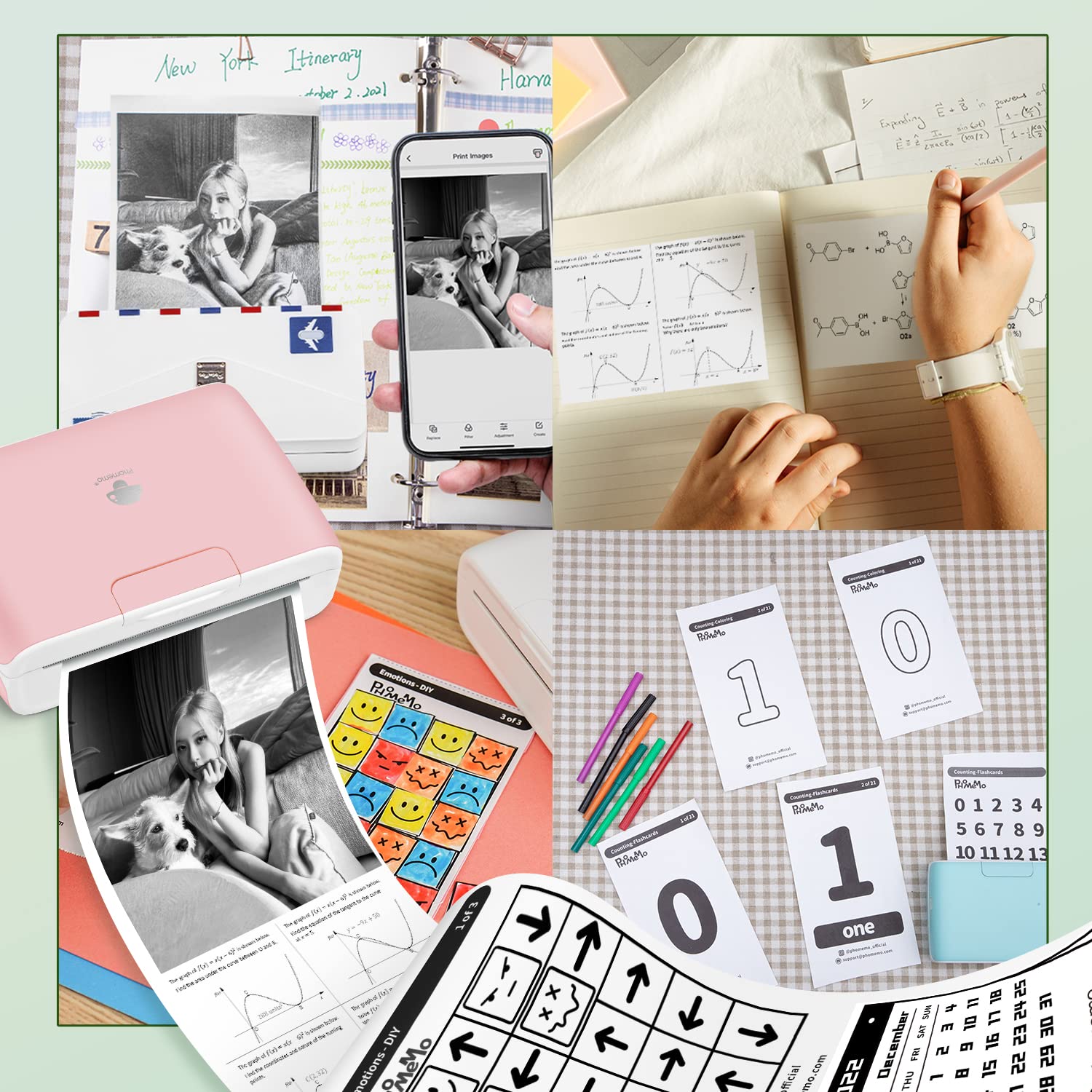 Белая неклейкая бумага для термопечати Phomemo M04S/M04AS, термопринтер с Bluetooth, черный на белом, 50 мм, 107 мм, 110 мм