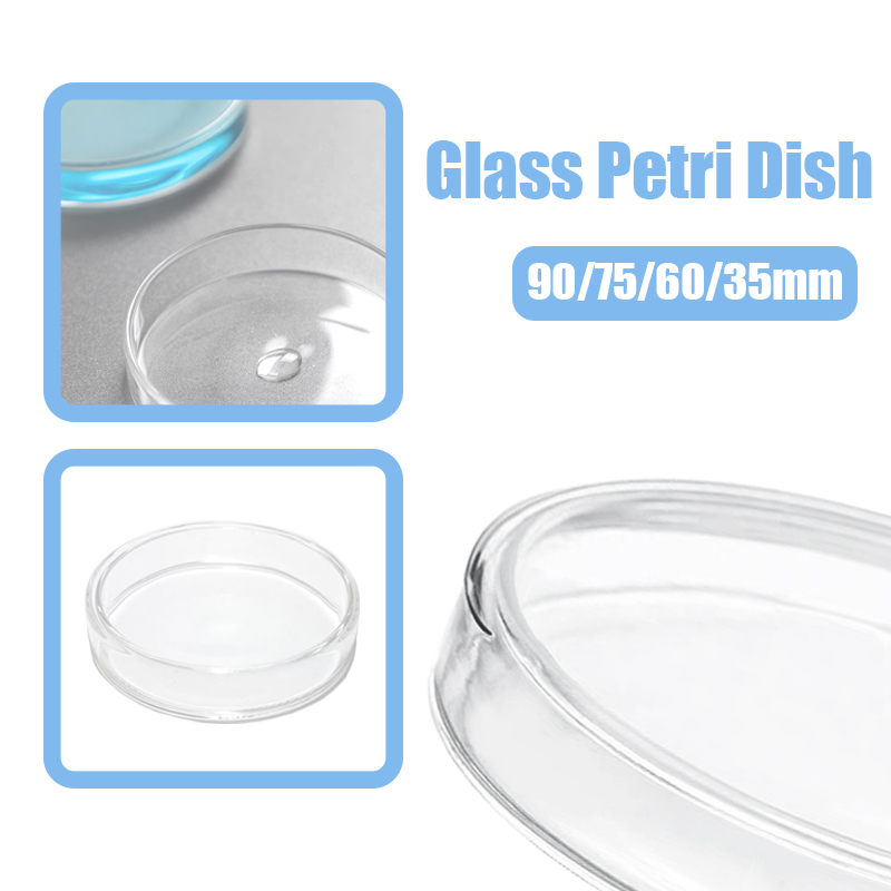 Чашка Петри 90/75/60/35 мм для бактериальной культуры, боросиликатная стеклянная посуда, лабораторные принадлежности, круглый контейнер