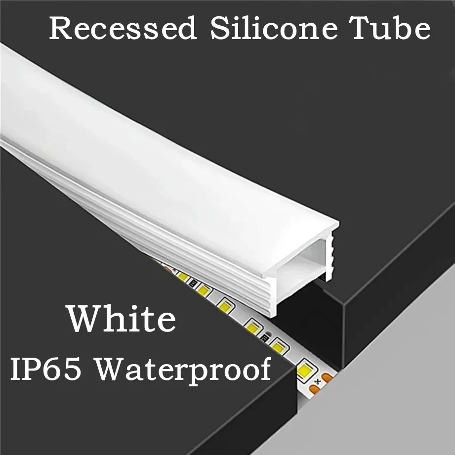 Recessed White Silicone Tube LED Neon Light Flexible Rope Channel Diffuser WS2811 WS2812B Outdoor Waterproof Ribbon Strip Tube